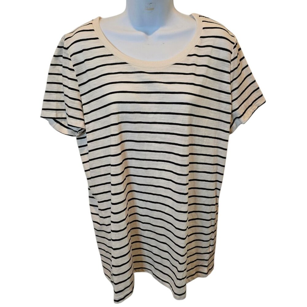 Mossimo XXL Striped Tee NWT Black White Short Sleeve Casual Minimalist Top